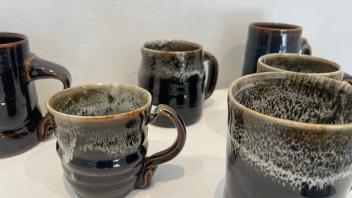 series of mugs rich iron glaze